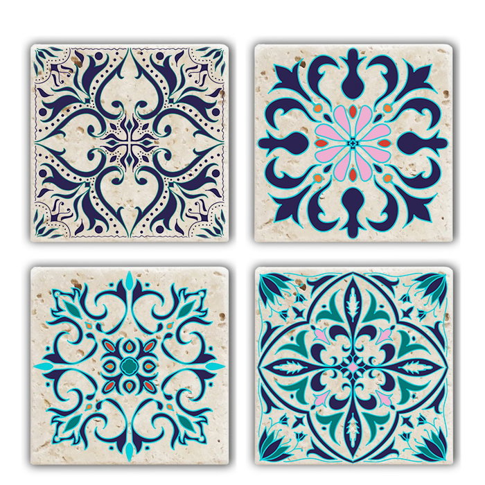 Hermia Alfombras de Cristal de Piedra Natural Multicolor (4 Piezas) Hermia Alfombras de Cristal de Piedra Natural Multicolor (4 Piezas)
